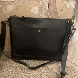 Madewell Black Leather Crossbody Bag